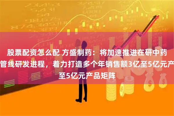 股票配资怎么配 方盛制药：将加速推进在研中药创新药管线研发进程，着力打造多个年销售额3亿至5亿元产品矩阵